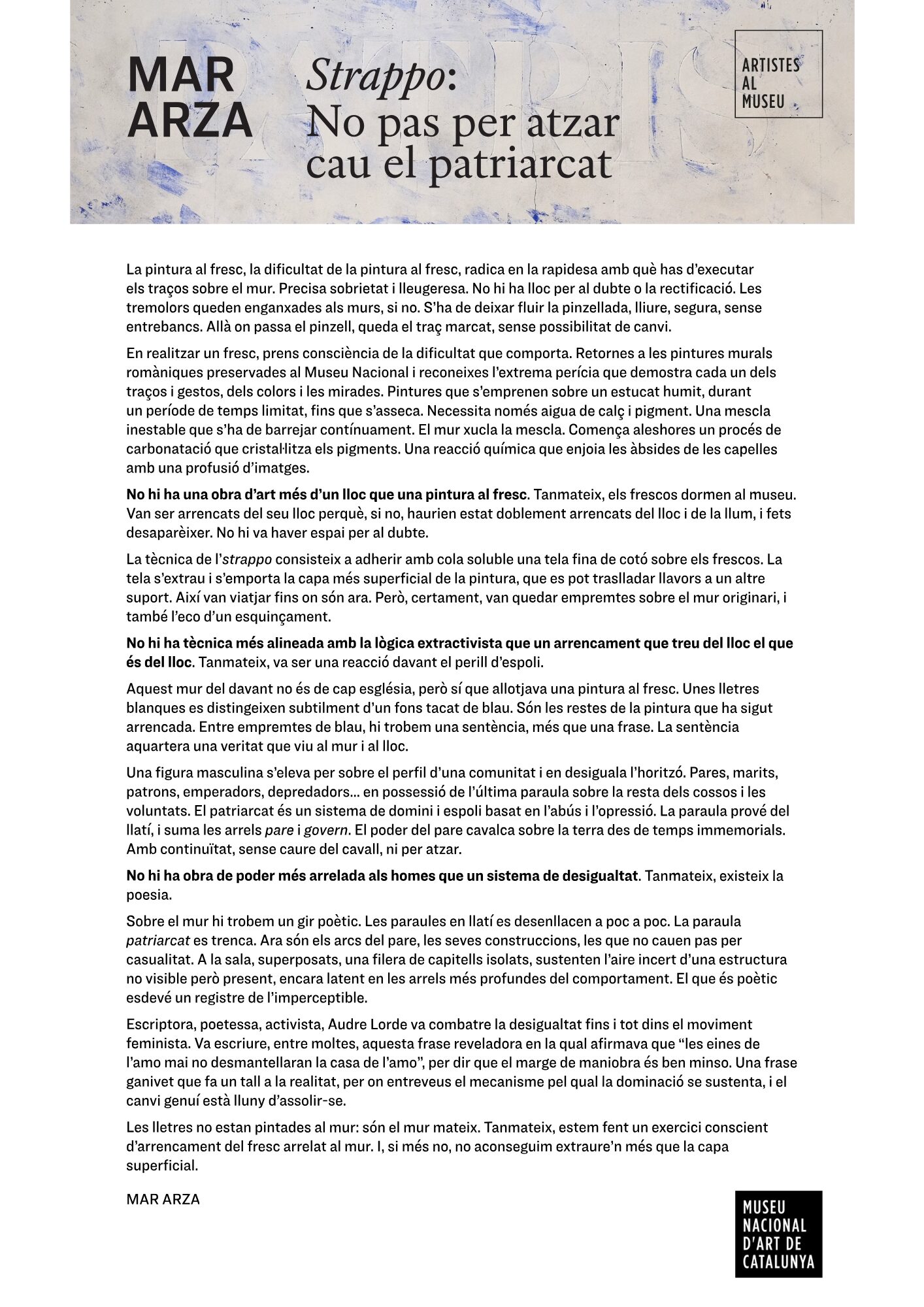 Strappo: No pas per atzar cau el patriarcat